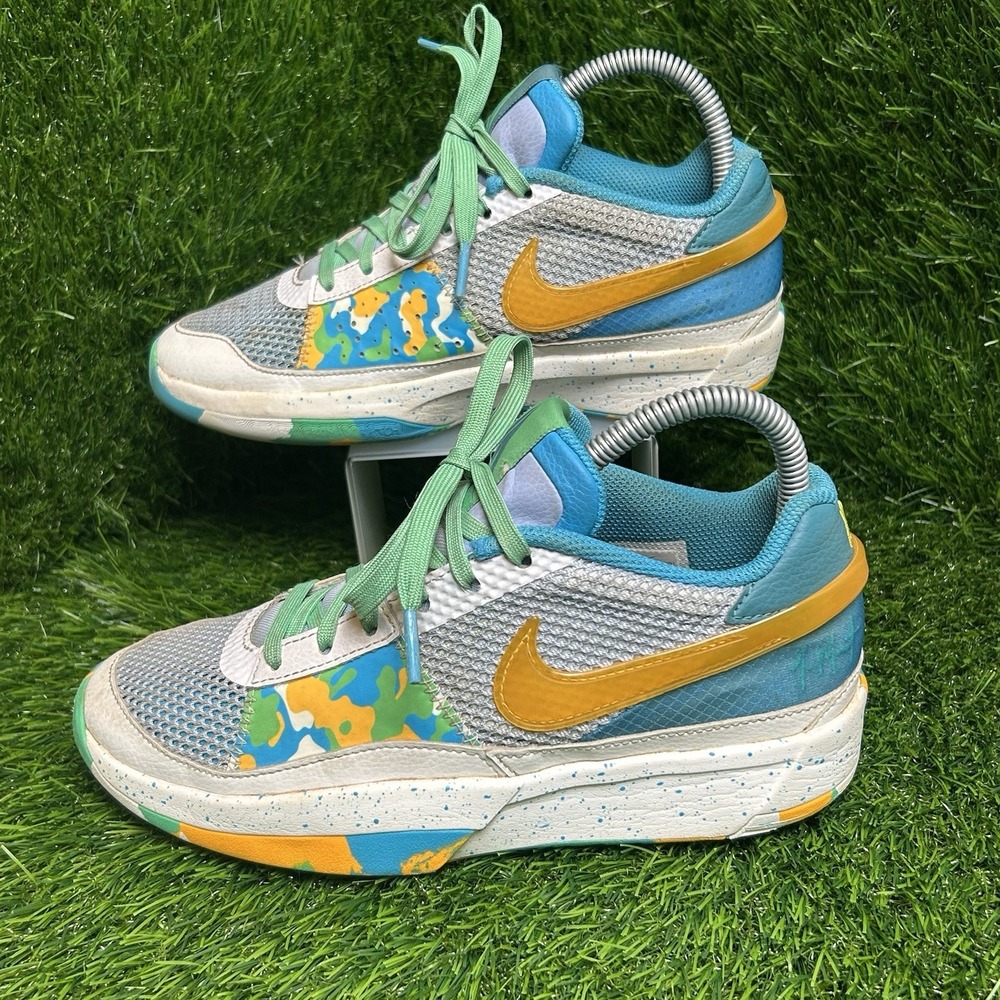 Nike Ja 1 Day One Citron Pulse Baltic Blue Kids Basketball Shoes DX2294-100 5Y - Picture 3 of 9